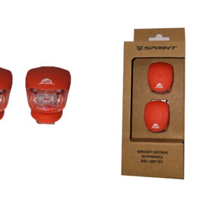 Set lumini fata/spate Sprint din silicon rosu