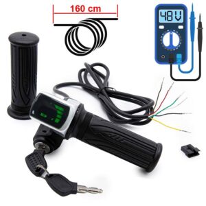 Maneta acceleratie pentru trotinete cu indicator 48V, cheie si conector SM