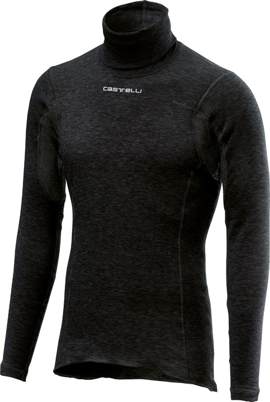 Bluza de corp cu guler Castelli Flanders Neck Warm, Negru M