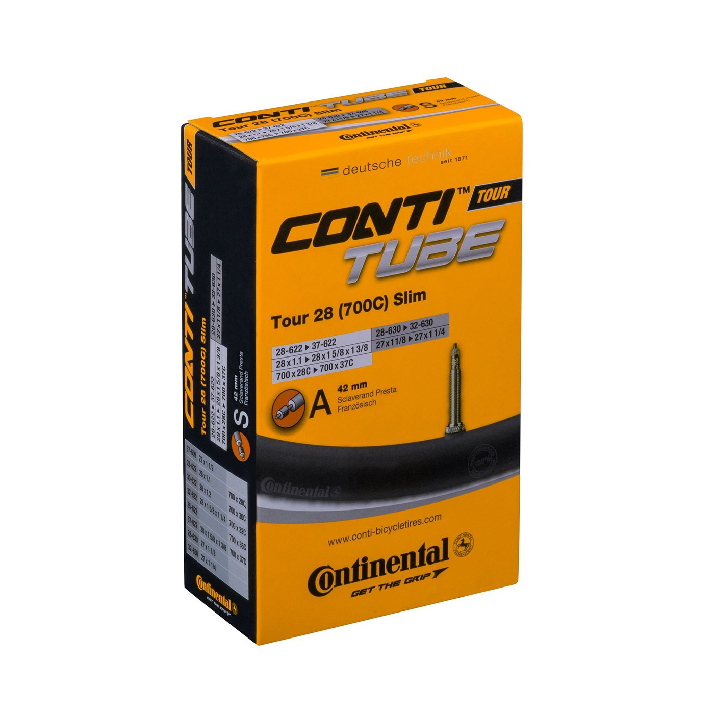 Camera Continental Tour 28 Slim, 28/37-622/630, 28x1.1-1 5/8x1 3/8, S42