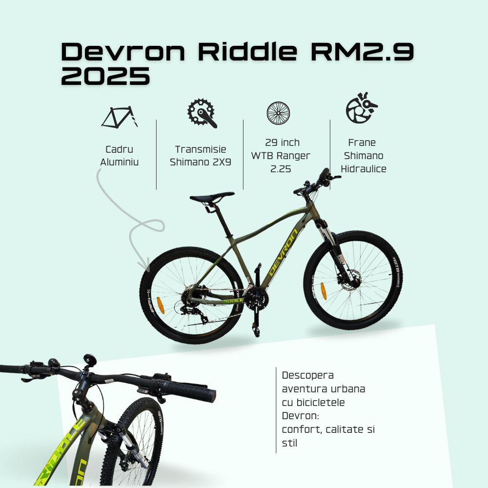 Bicicleta Mtb Devron Riddle RM2.9 2025 - 29 Inch, M, Verde - imagine 3