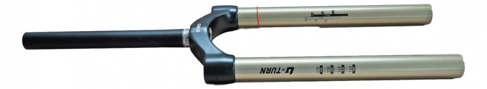 Csu U-Turn Al Steerer - 1-1/8 Inch, Black Crown, Gold